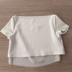 Zara White Top with Mesh Underlay